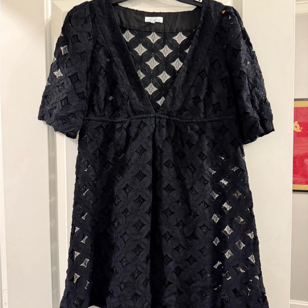 Black Lace V-Neck Swim Suit Cover Up